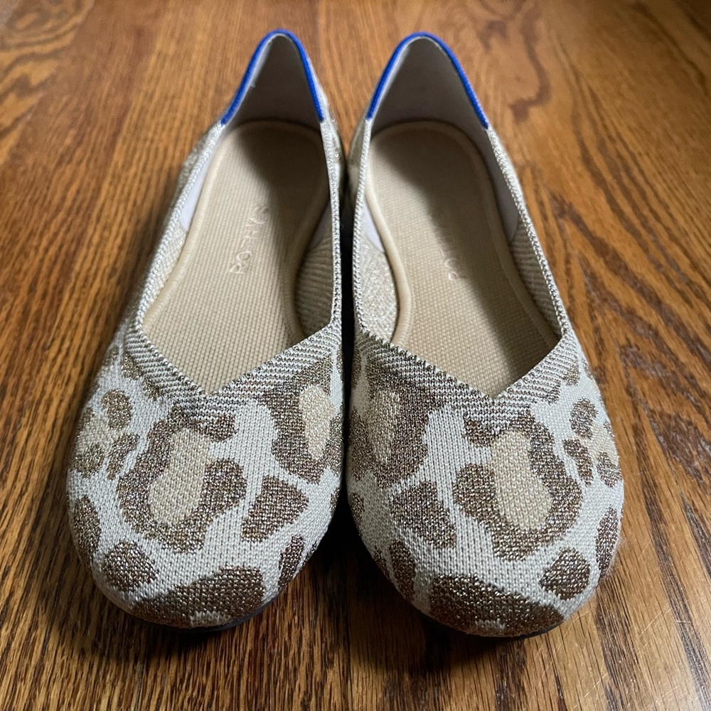 Rothy's Cream and Brown Flats Comfortable Textile Loafers